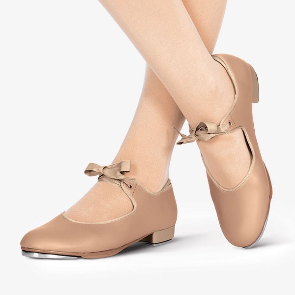 "Tap Star" Ribbon Tie Elastic Tap Shoes